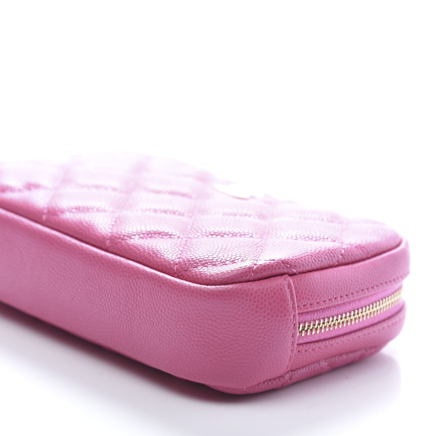Chanel Caviar Quilted Small Curvy Pouch Cosmetic Case Pink 8 of 10