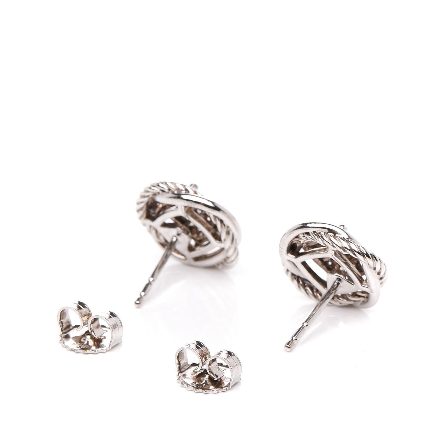 Sterling Silver Diamond 13mm Infinity Earrings