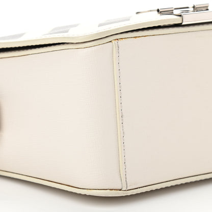 Off-White Saffiano Striped Diag Binder Flap Bag White Black 9 of 10