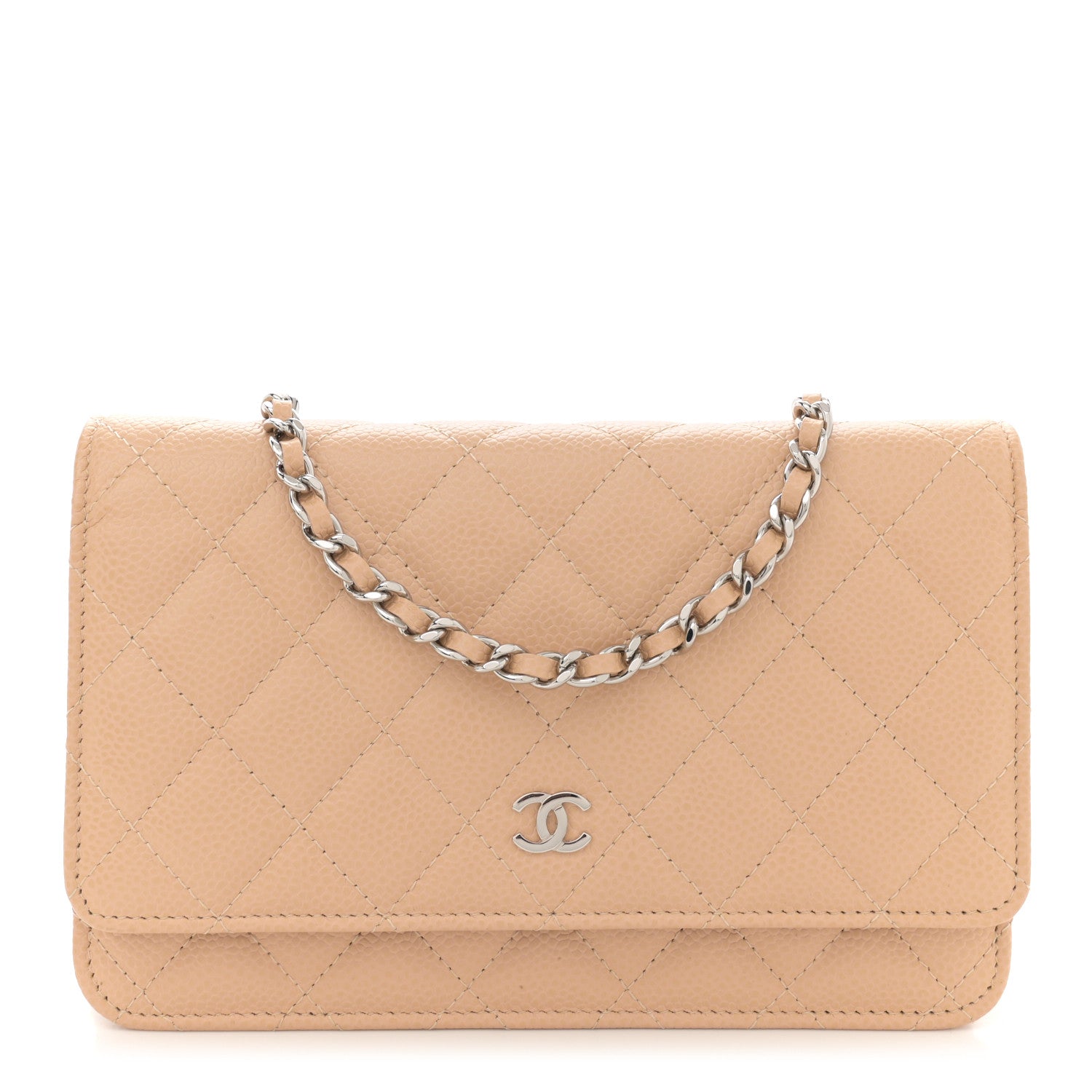 Chanel Caviar Quilted Wallet on Chain WOC Beige 1 of 10