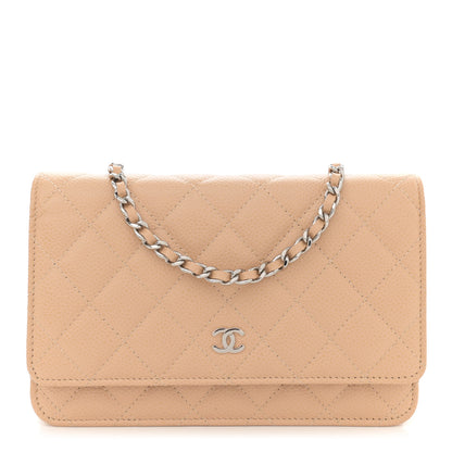 Chanel Caviar Quilted Wallet on Chain WOC Beige 1 of 10