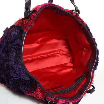 Valentino Garavani Silk Rosier Tote Red Black 5 of 8