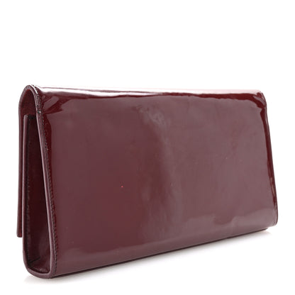 Saint Laurent Patent Classic Monogram Cassandre Clutch Dark Red 3 of 6