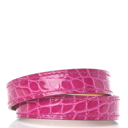 Hermes Shiny Alligator Kelly Double Tour Bracelet XS Rose Scheherazade 3 of 6