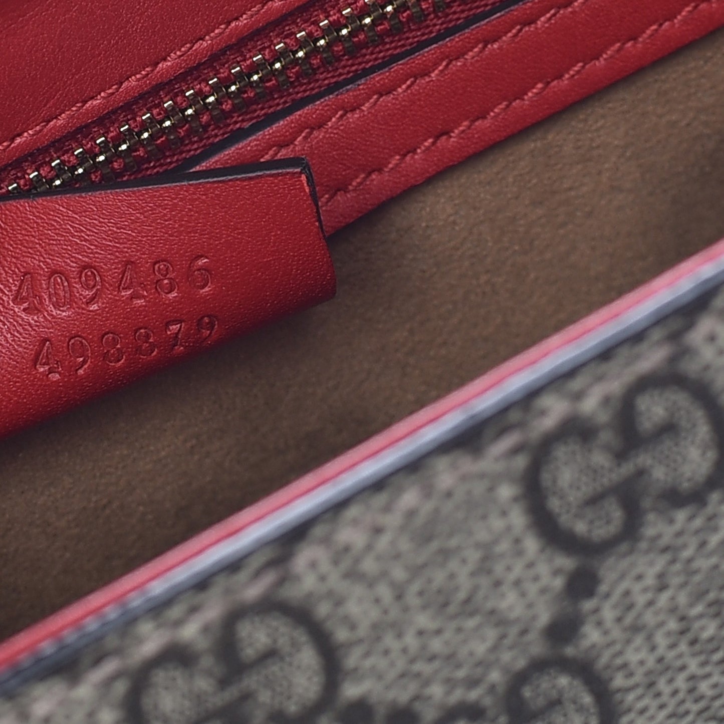 GG Supreme Monogram Calfskin Medium Padlock Shoulder Bag Beige Hibiscus Red New Rosette