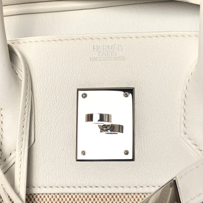 Hermes Toile Swift Birkin 30 White 6 of 12