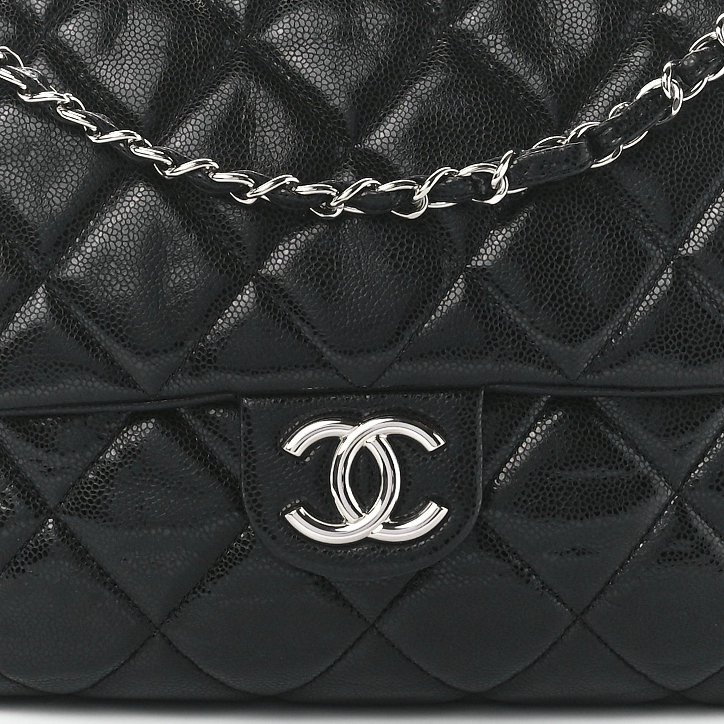Glazed Caviar Quilted Stretch Spirit Messenger Bag Black