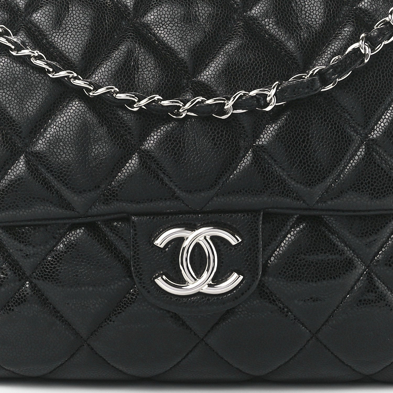 Chanel Glazed Caviar Quilted Stretch Spirit Messenger Bag Black 8 of 11