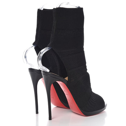 Christian Louboutin Maille Tricot Nappa Cheminene 120 Sock Ankle Boots 37 Black 4 of 8