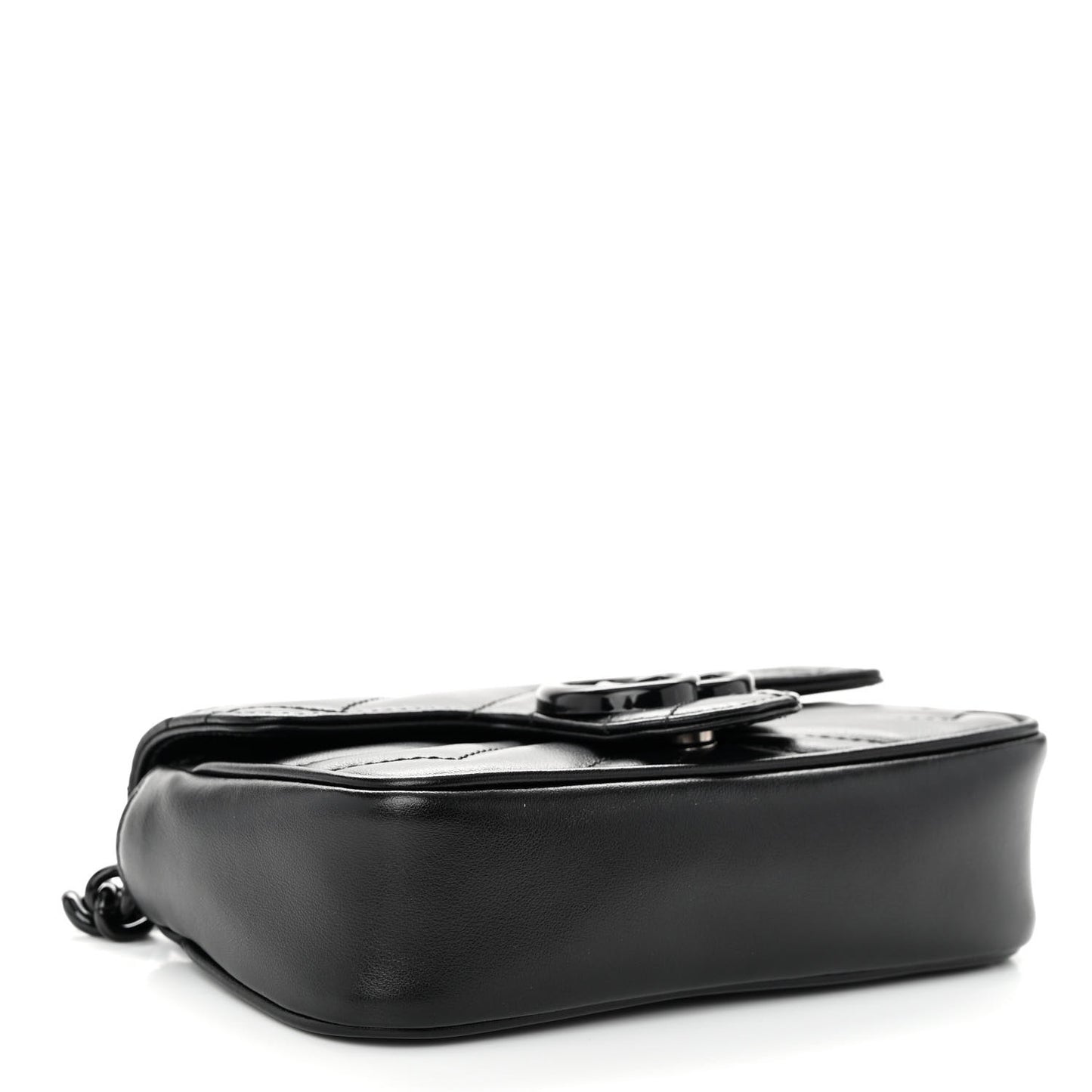 Calfskin Matelasse Monochrome GG Marmont Chain Belt Bag Black