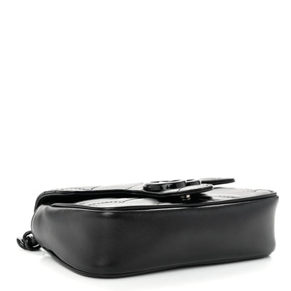 Gucci Calfskin Matelasse Monochrome GG Marmont Chain Belt Bag Black 4 of 9