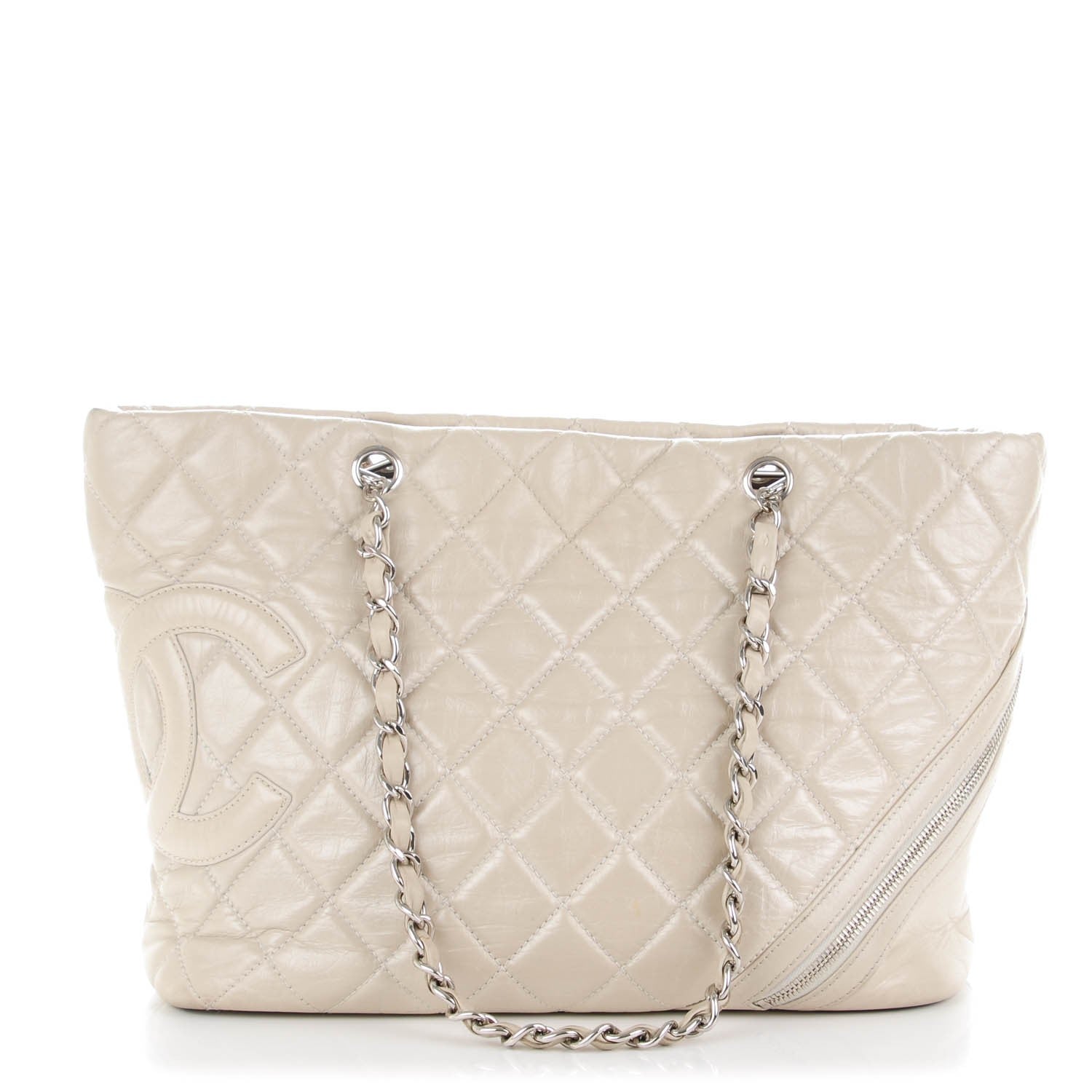 Chanel Aged Calfskin Quilted Large Cotton Club Tote Pearl 1 of 7