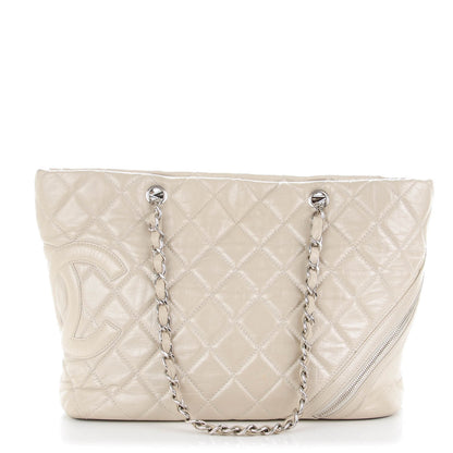Chanel Aged Calfskin Quilted Large Cotton Club Tote Pearl 1 of 7