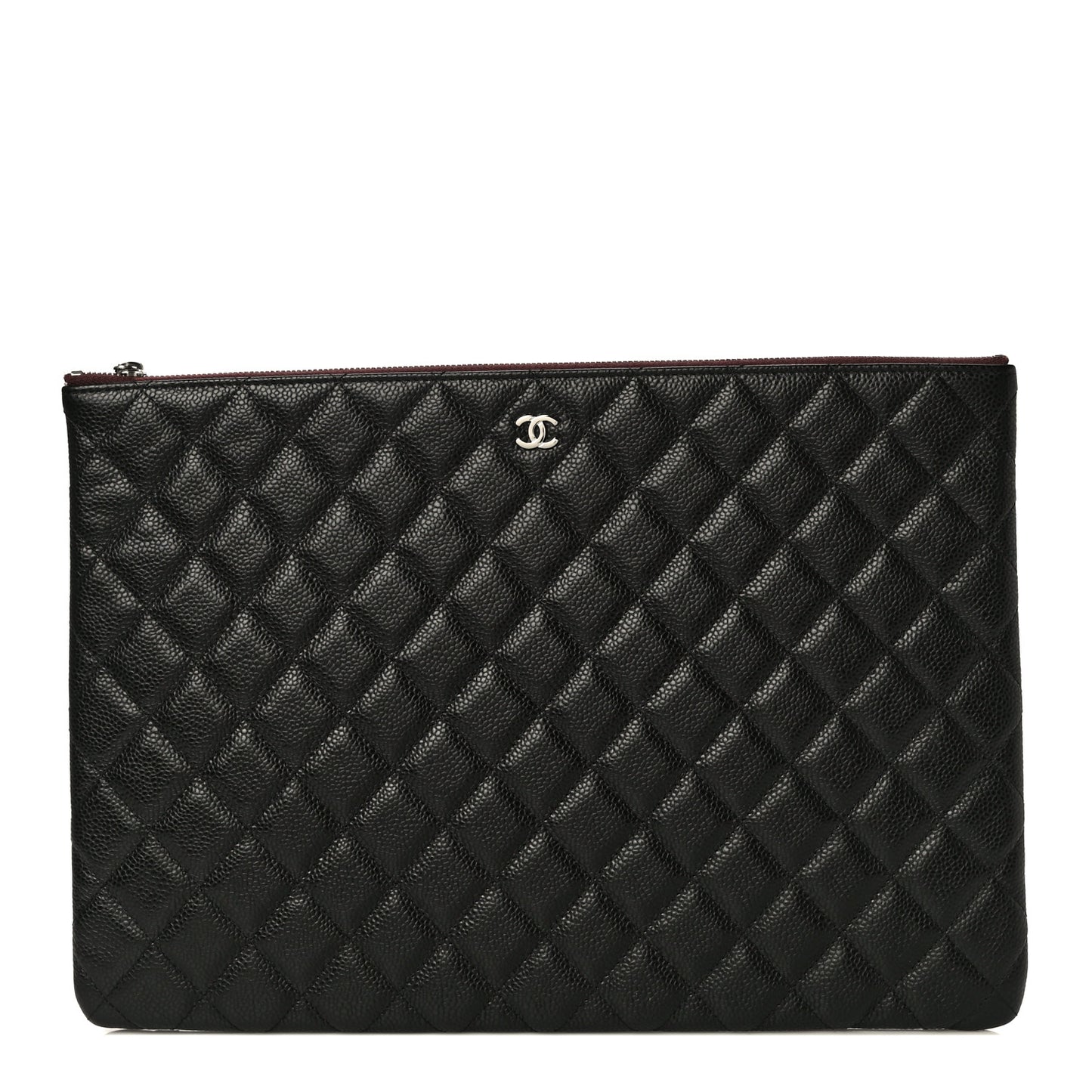 Caviar Quilted Large Cosmetic Case Black