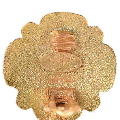 Chanel Camellia Pearl Hoop Clip On Earrings Gold 5 of 5