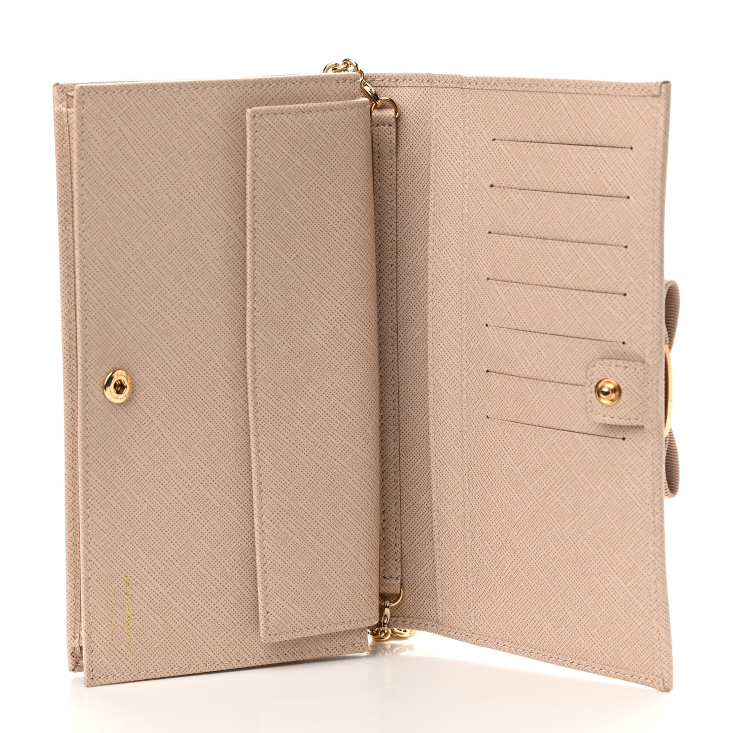 Calfskin Miss Vara Wallet On Chain New Bisque