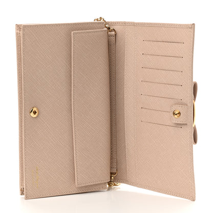 Salvatore Ferragamo Calfskin Miss Vara Wallet On Chain New Bisque 7 of 11