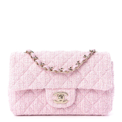 Chanel Tweed Quilted Mini Rectangular Flap Pink 1 of 11