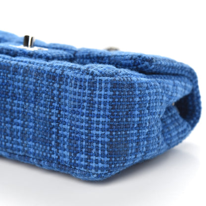 Chanel Tweed Quilted Mini Rectangular Flap Navy Blue 9 of 9