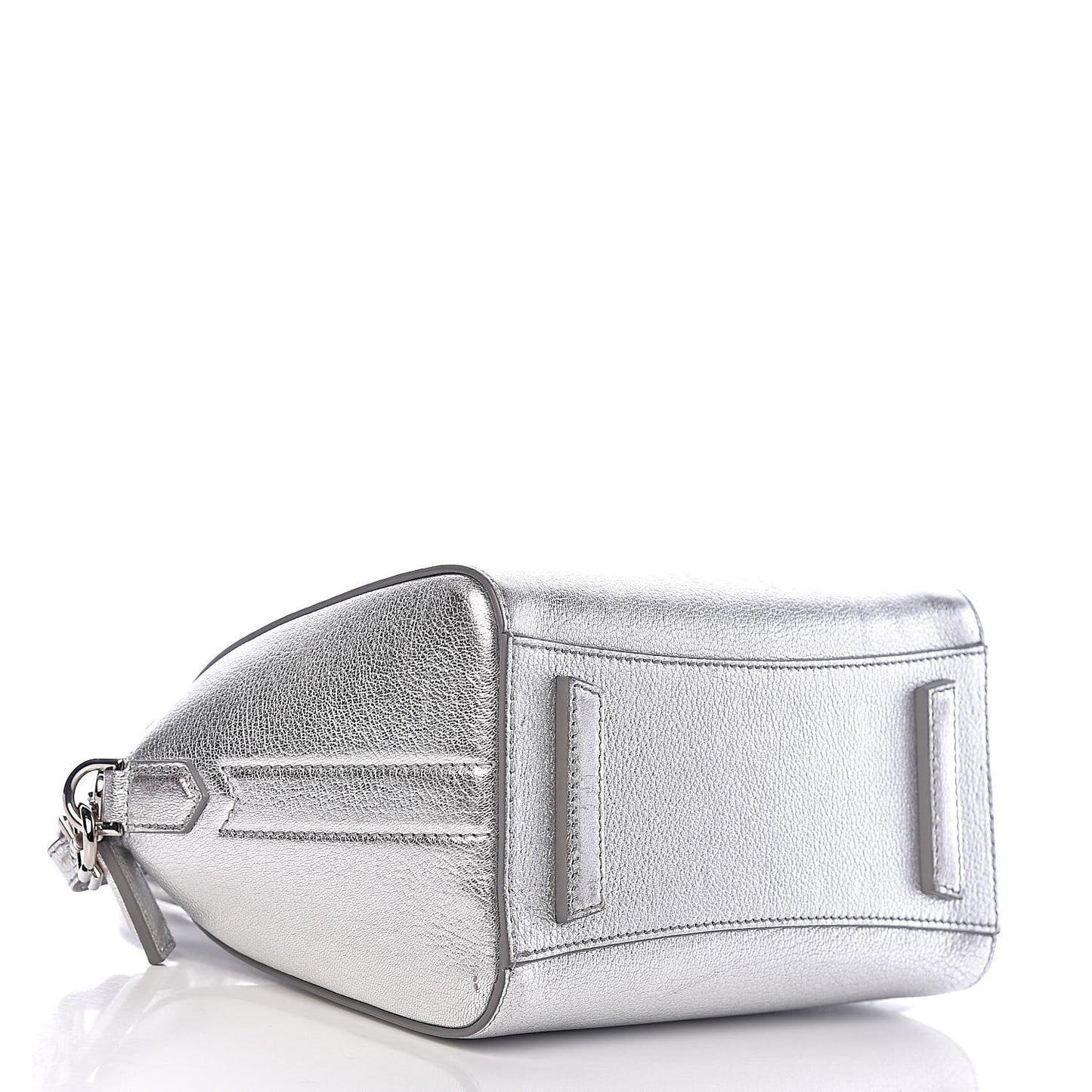 Metallic Sugar Goatskin Mini Antigona Silver