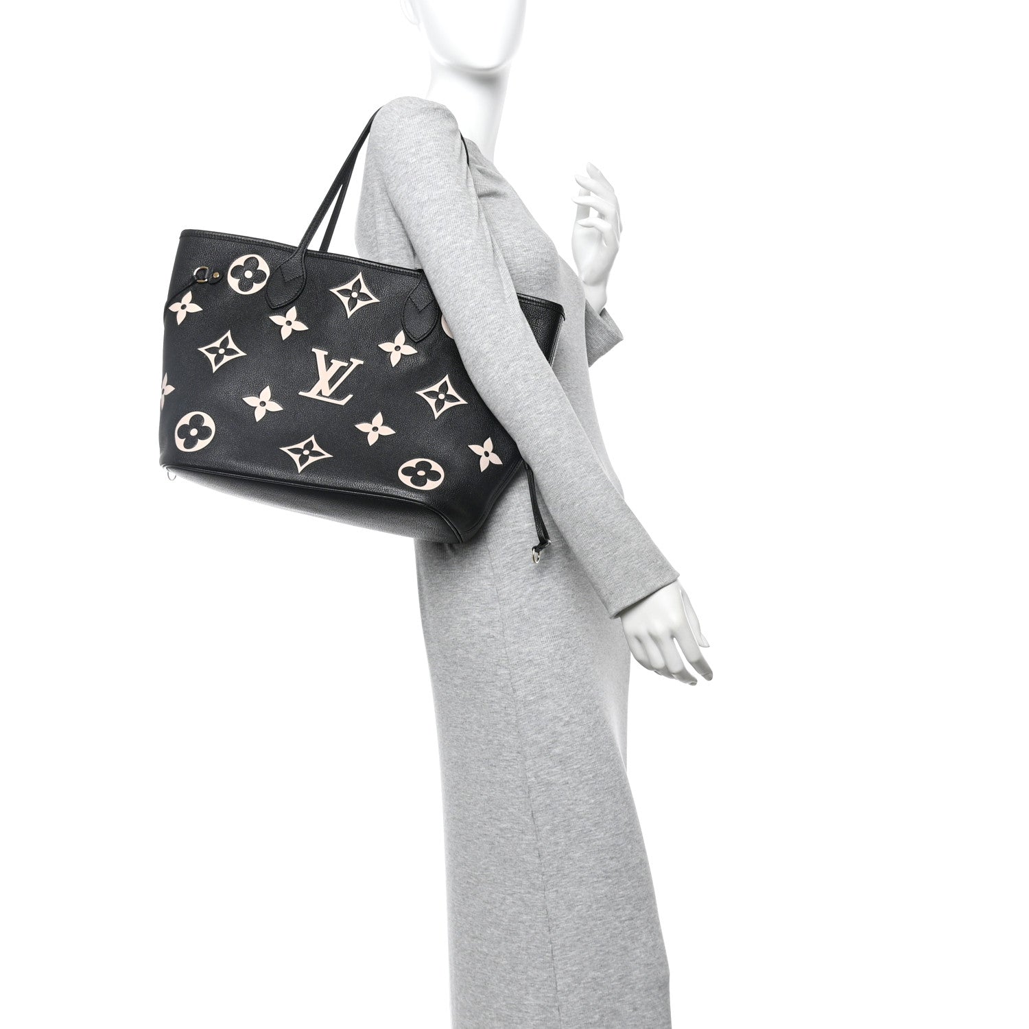 Louis Vuitton Empreinte Monogram Giant Neverfull MM Black Beige 4 of 40