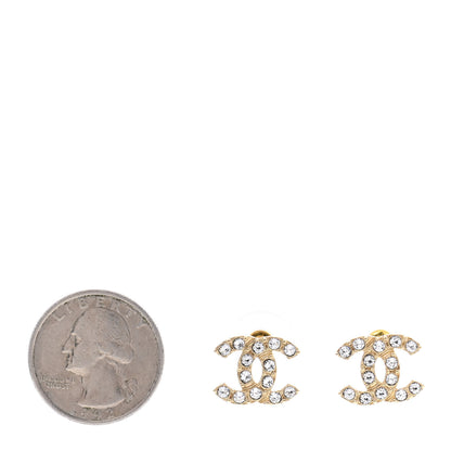 Chanel Crystal CC Earrings Gold 2 of 4