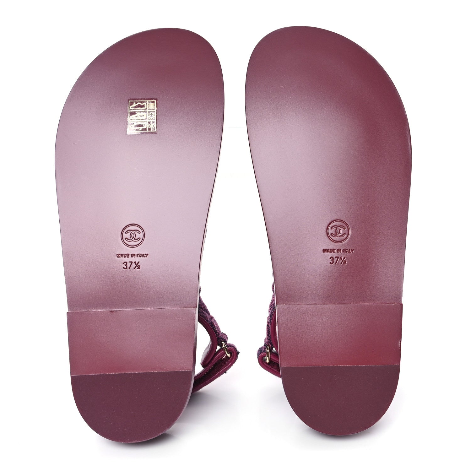 Chanel Velvet Velcro Dad Sandals 37.5 Pink 6 of 10