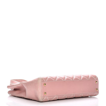 Chanel Calfskin Contrast Stitch Surpique Tote Pink 4 of 19