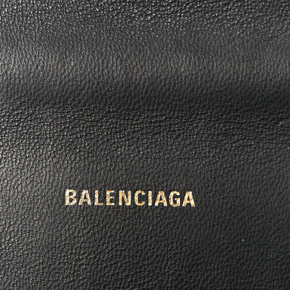 Balenciaga Shiny Calfskin Crocodile Embossed Hourglass Top Handle Bag XS Black 6 of 11