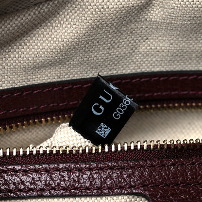 Gucci Monogram Textured Dollar Calfskin Small Horsebit 1955 Shoulder Bag Sahara Rubino Chardonnay 8 of 11