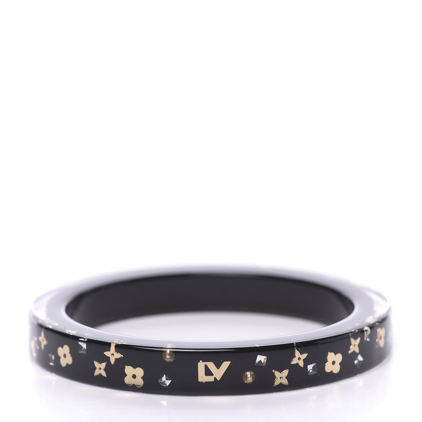 Resin Swarovski Inclusion Art Deco TPM Bracelet S Black