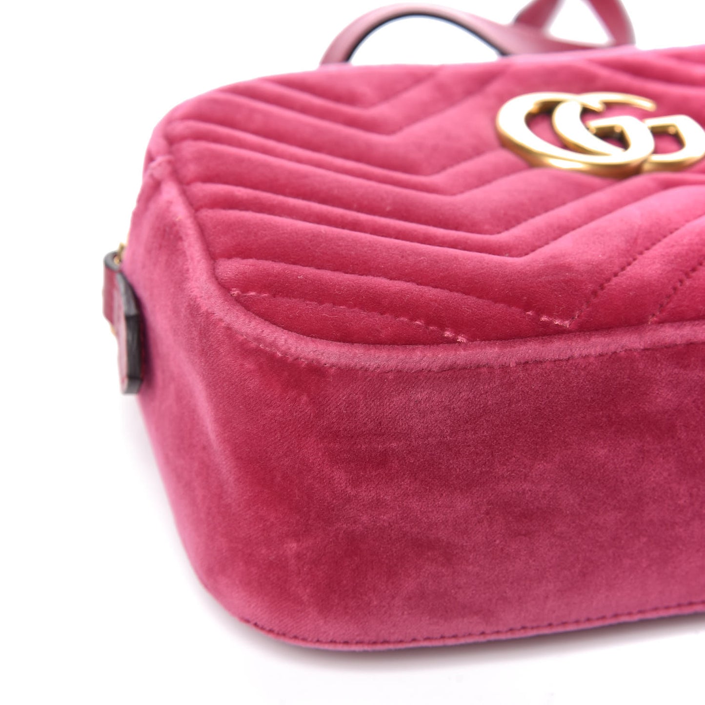 Velvet Matelasse Small GG Marmont Chain Shoulder Bag Light Raspberry Rose