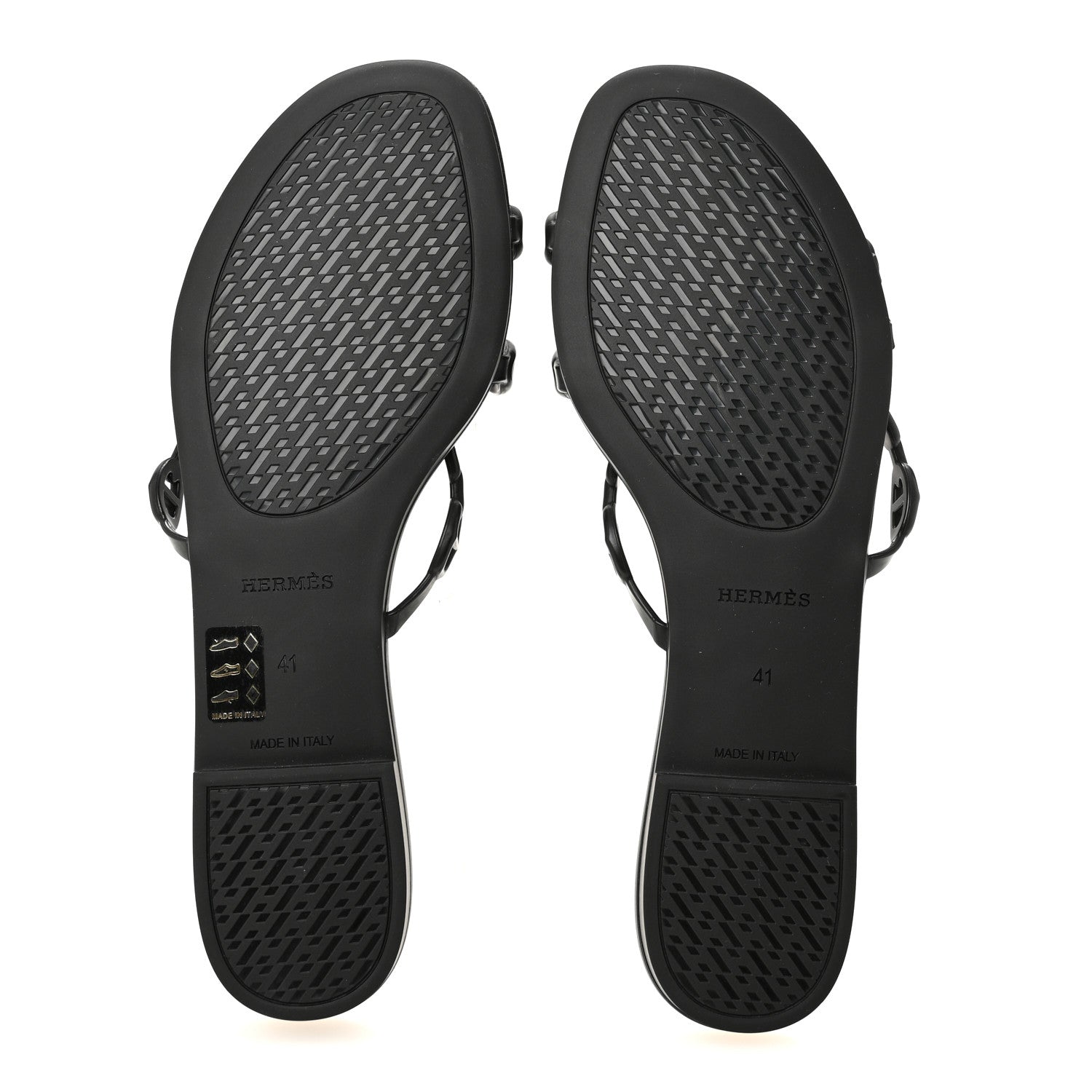 Hermes TPU Rivage Sandals 41 Black 6 of 10