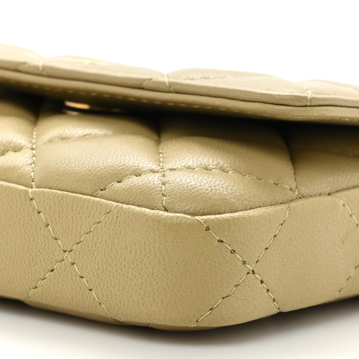 Chanel Lambskin Enamel Quilted Coco Hearts Clutch With Chain Light Green 9 of 12