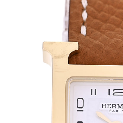 Hermes Stainless Steel Epsom 17.2mm Heure H Hour Quartz Watch Gold 5 of 6