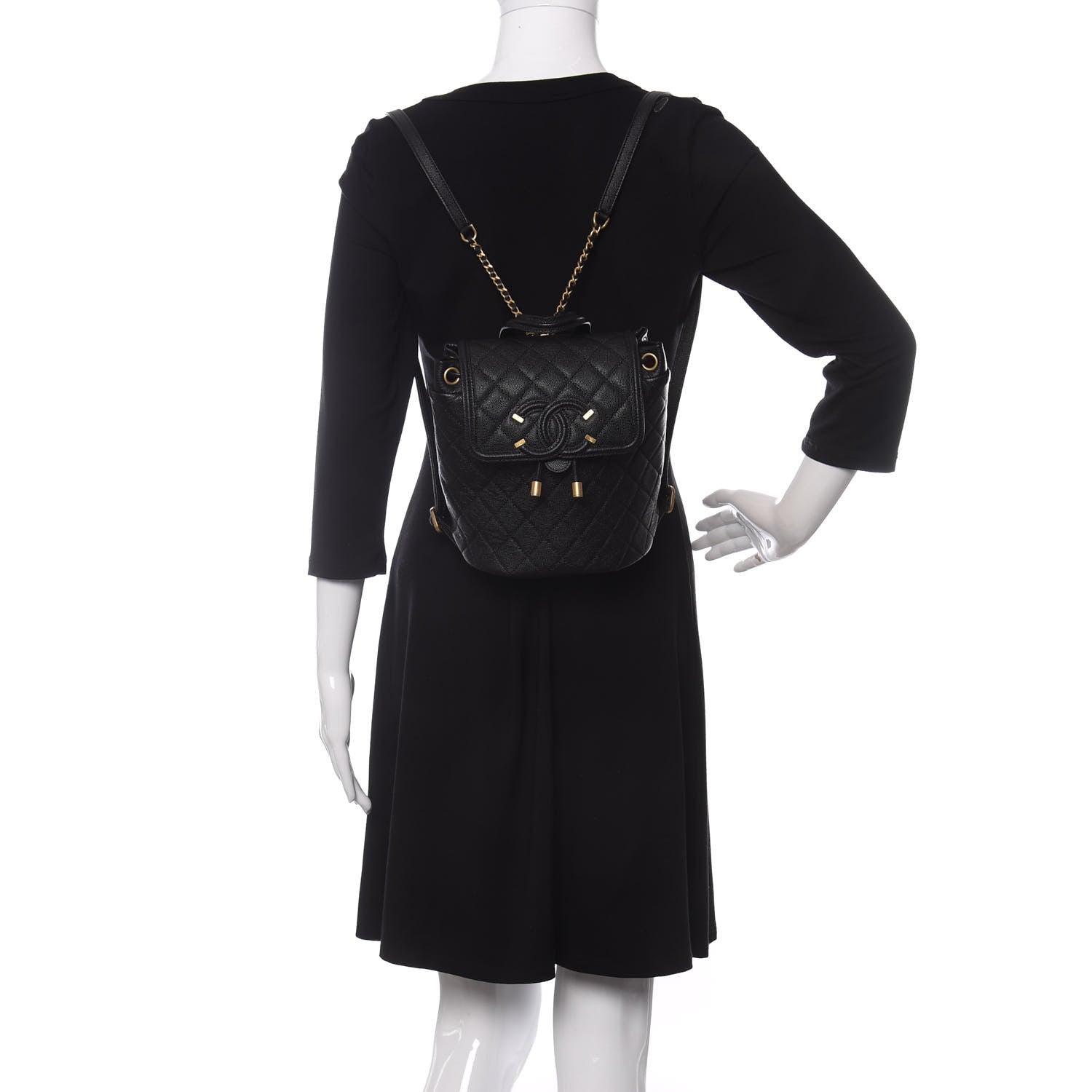 Chanel Caviar Quilted Small Filigree Backpack Black 2 of 10