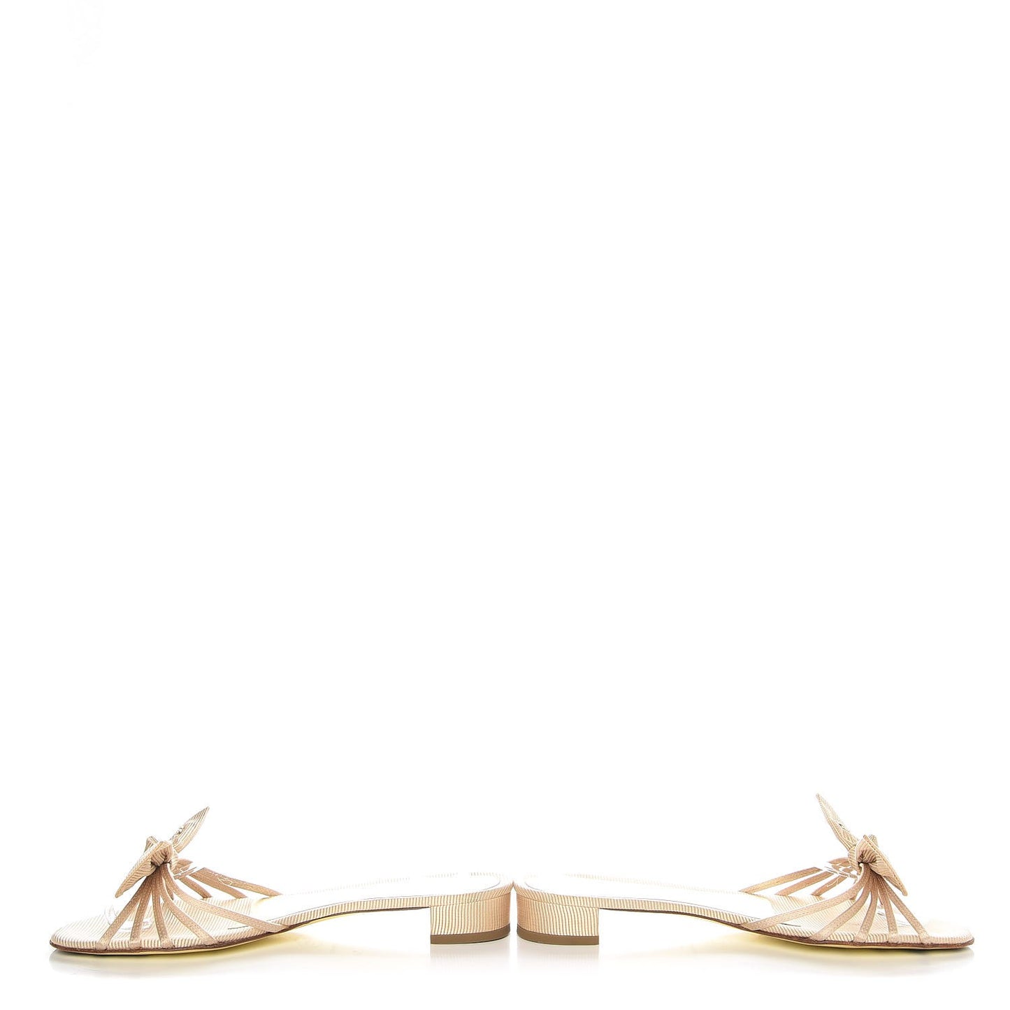 Grosgrain Pearl CC Bow Sandals 38 Beige