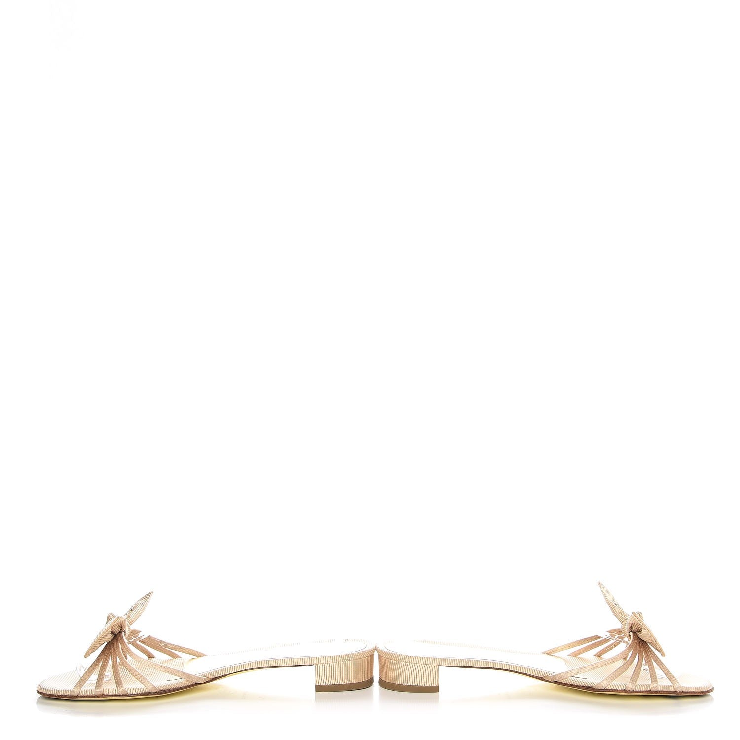 Chanel Grosgrain Pearl CC Bow Sandals 38 Beige 7 of 9
