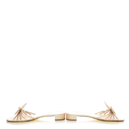Chanel Grosgrain Pearl CC Bow Sandals 38 Beige 7 of 9