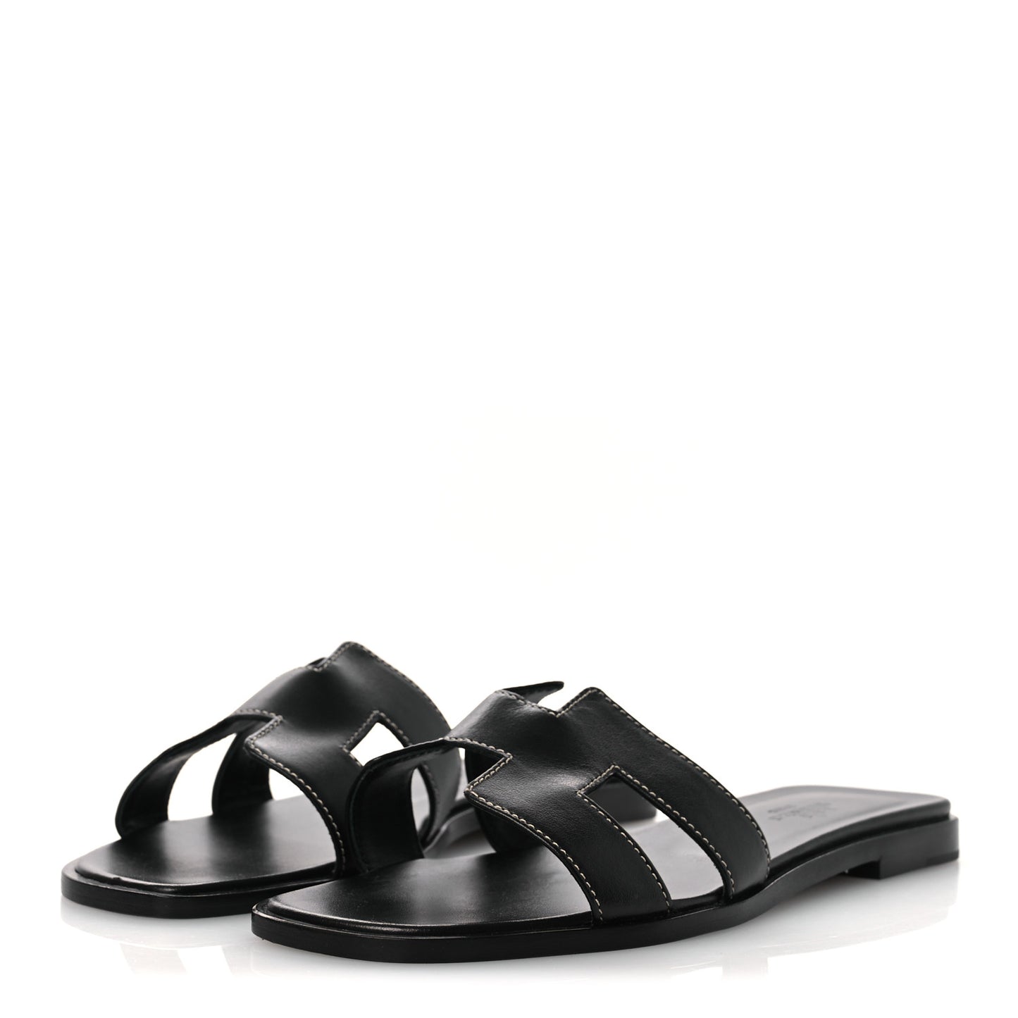 Box Calfskin Oran Sandals 37 Black