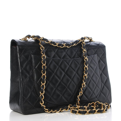 Chanel Lambskin Quilted XL Jumbo Single Flap Black 4 of 9