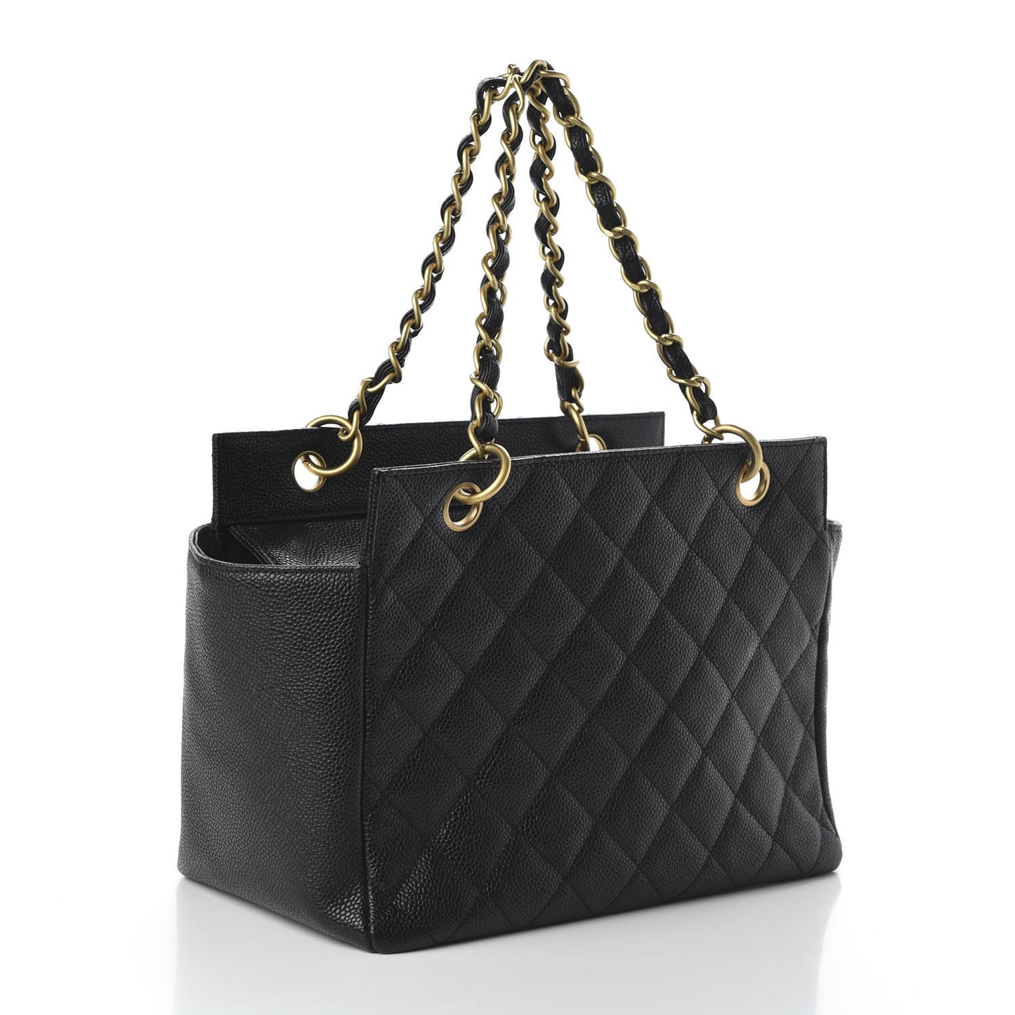 Caviar Quilted Petit Timeless Tote PTT Black