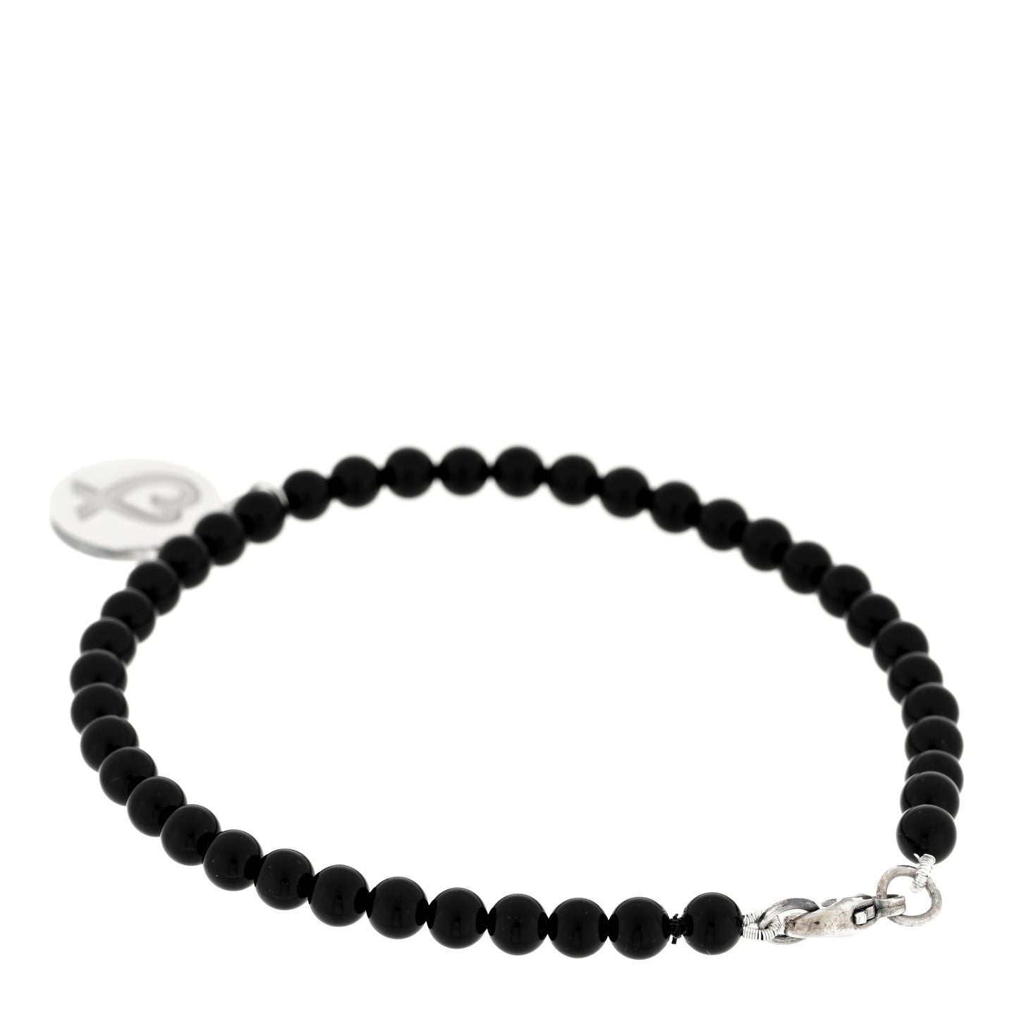 Sterling Silver Black Onyx Bead Paloma Picasso Loving Heart Bracelet