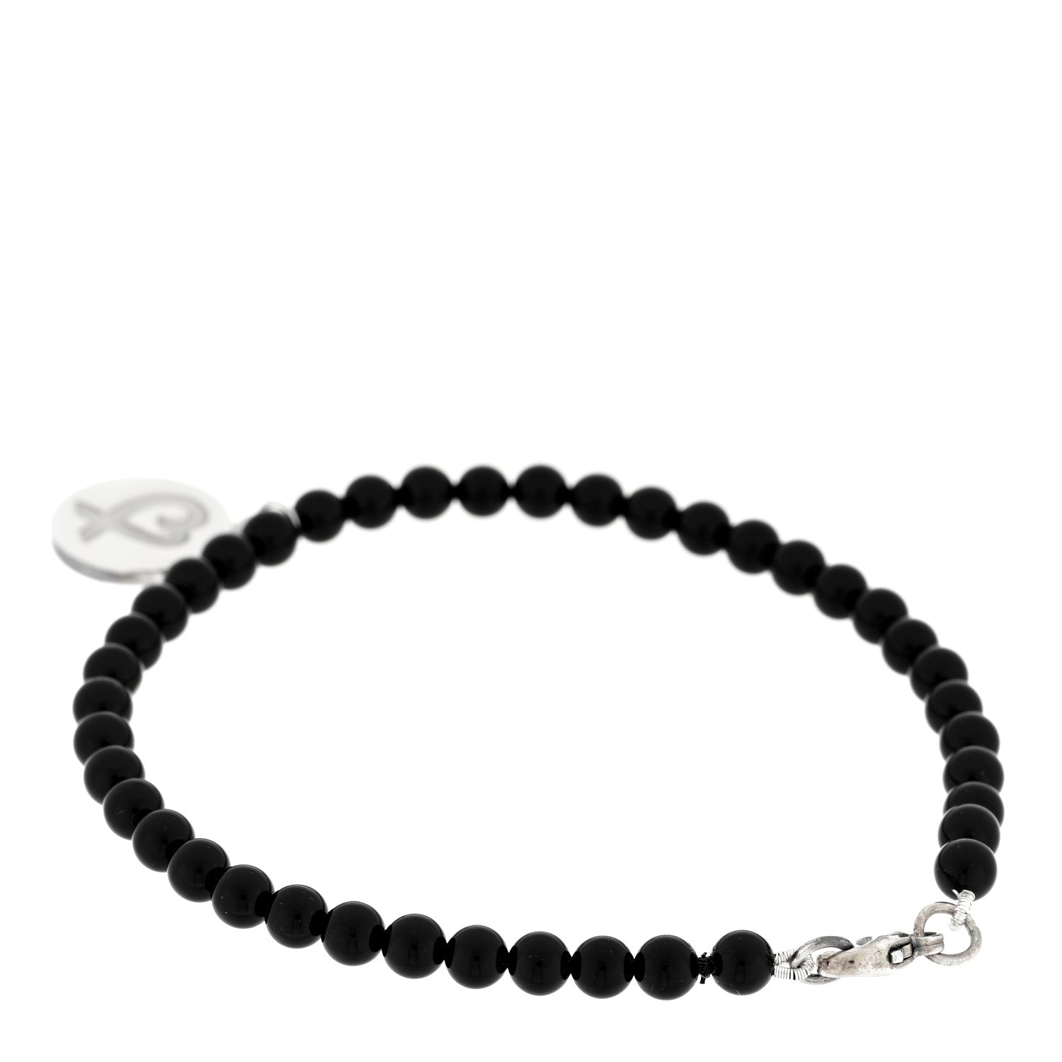 Tiffany Sterling Silver Black Onyx Bead Paloma Picasso Loving Heart Bracelet 2 of 3