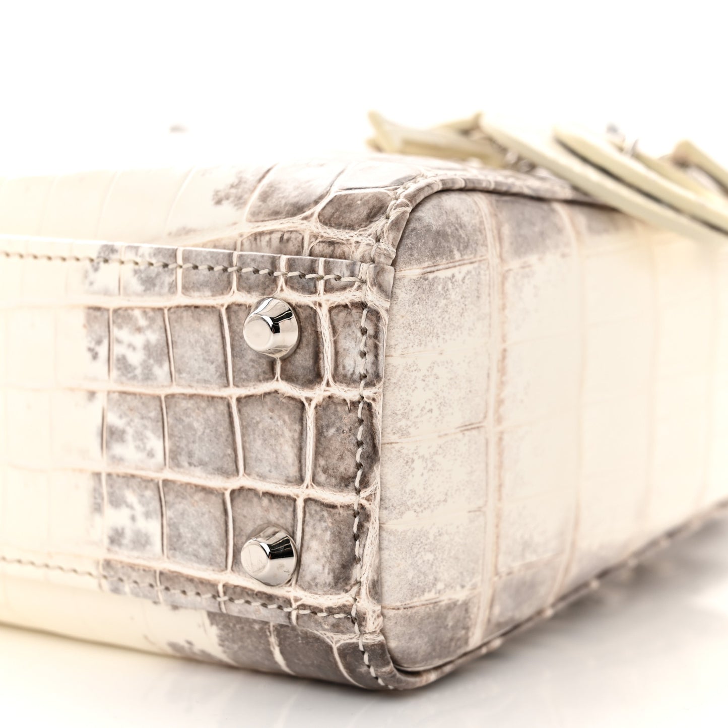 Niloticus Crocodile Himalaya Mini Lady Dior White
