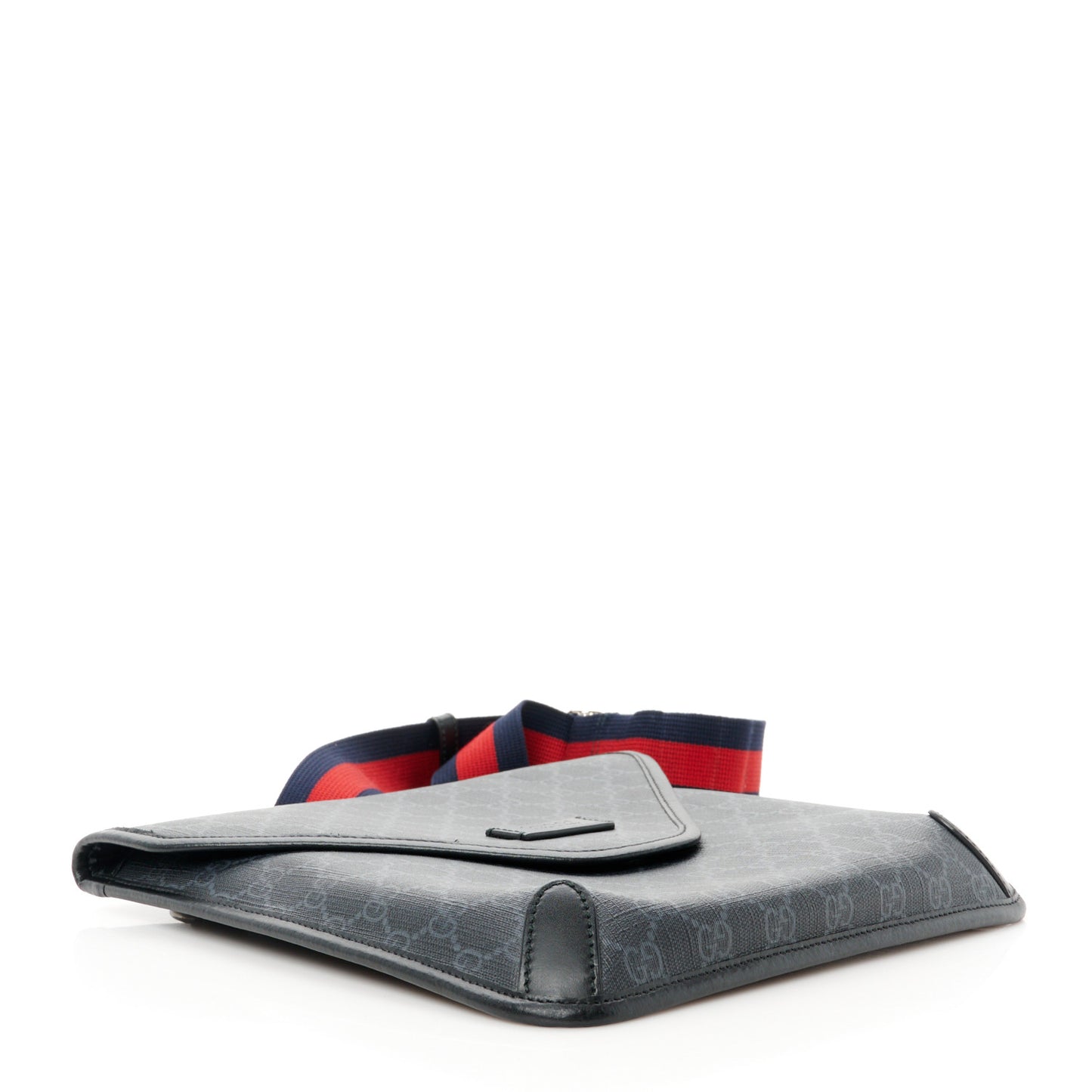 GG Supreme Monogram Web Medium Messenger Bag Black Grey
