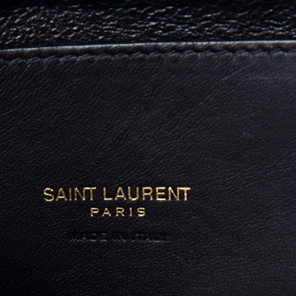 Saint Laurent Grain de Poudre Matelasse Monogram Key Pouch Black 6 of 7
