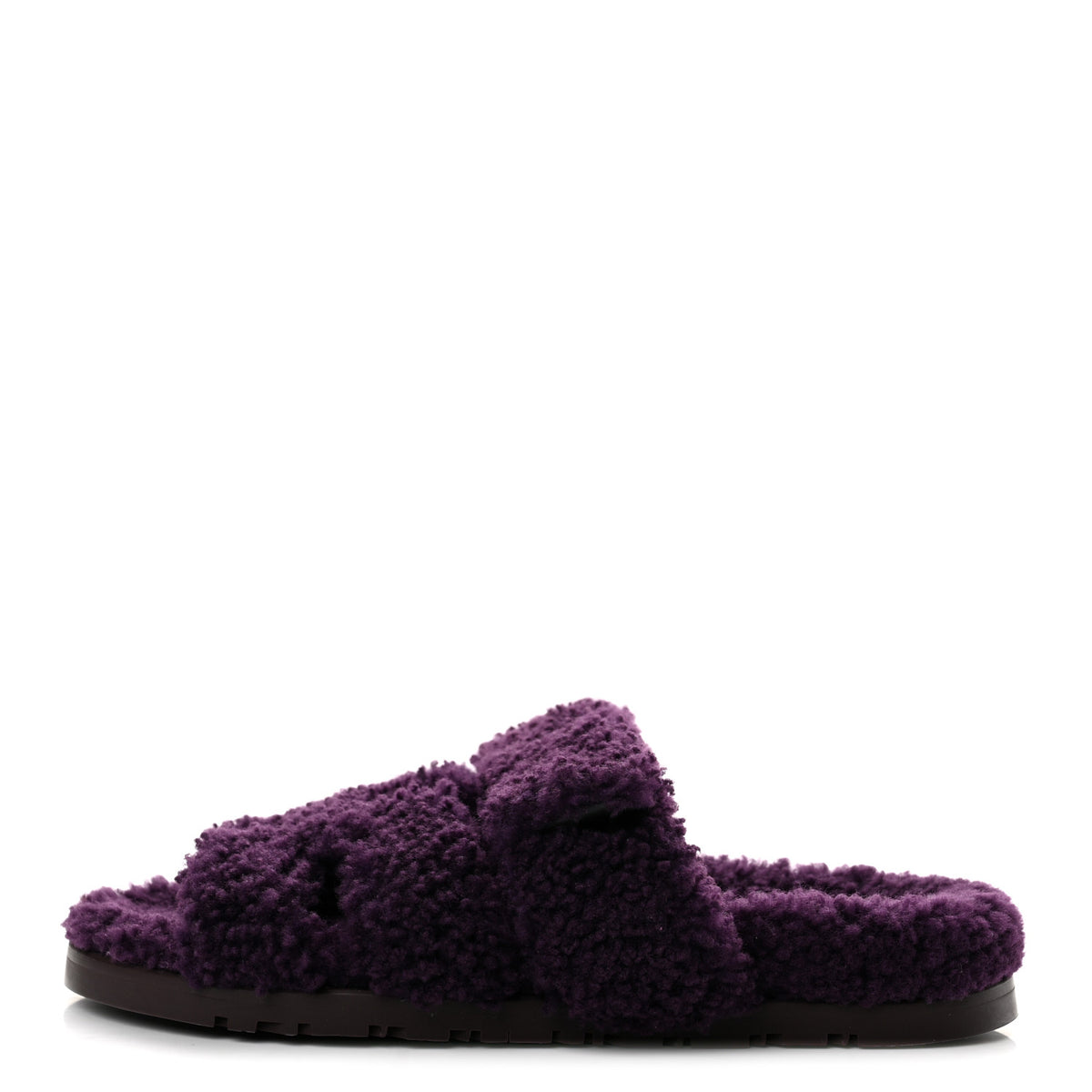 Hermes Woolskin Womens Chypre Sandals 36 Violet Fonce 1 of 9