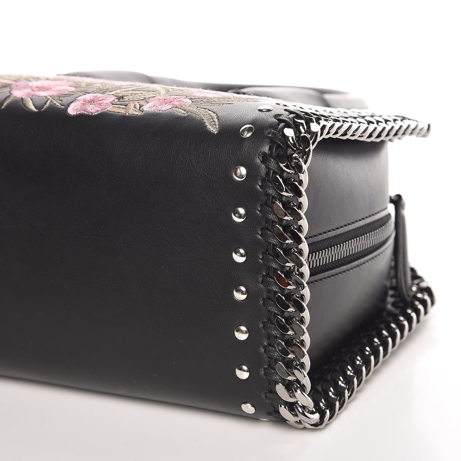 Stella McCartney Eco Alter Nappa Mini Falabella Box Floral Embellished Top Handle Bag Black 8 of 8
