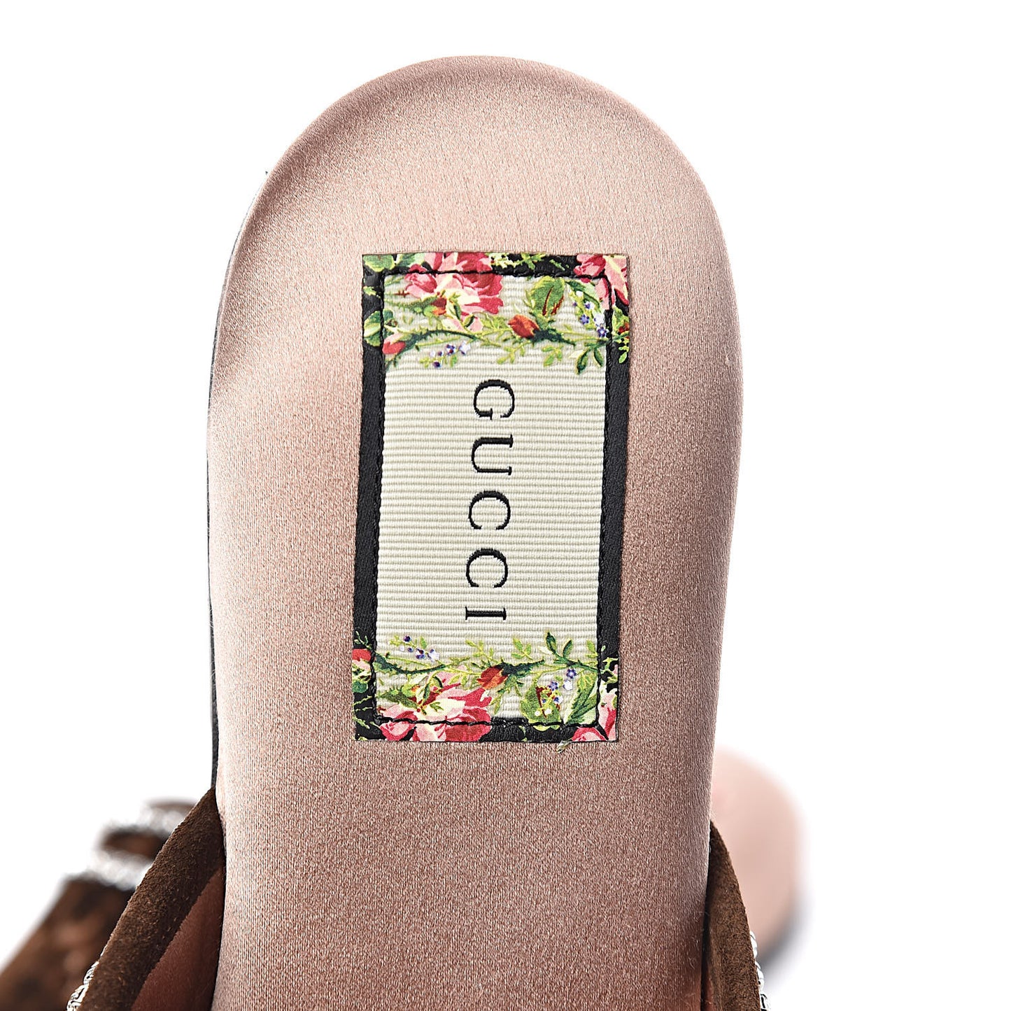 Velvet GG Monogram Crystal Womens Slippers 38 Brown Vintage Cocoa